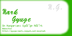 mark gyuge business card